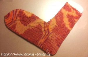 Par-5-Socks-Socken auf selbstgebasteltem Sockenbrett