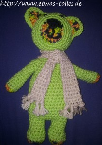 Ein Wärme-Teddy in der Hauptfarbe Grün